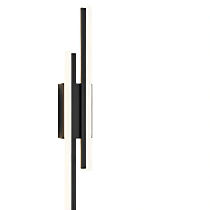 Scandinavian minimalist LED indoor wall light in 50cm black finish with tricolour acrylic shade, 220V powered for home use