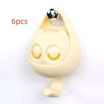 Interactive blink cat coat hook in six colors, perfect for home decor and organization