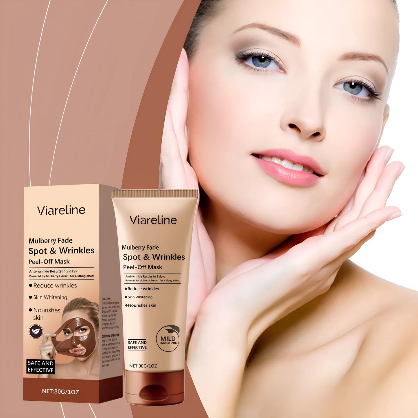 30g facial sheet mask for wrinkle reduction and skin brightening