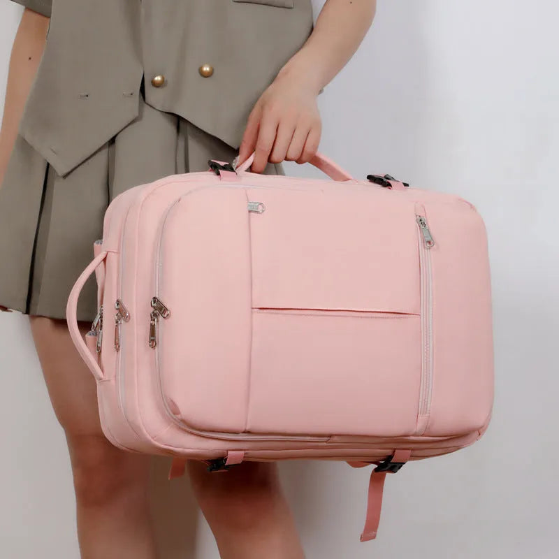 Large waterproof oxford cloth backpack for business travel with multiple pockets and 15.6 inch laptop compartment