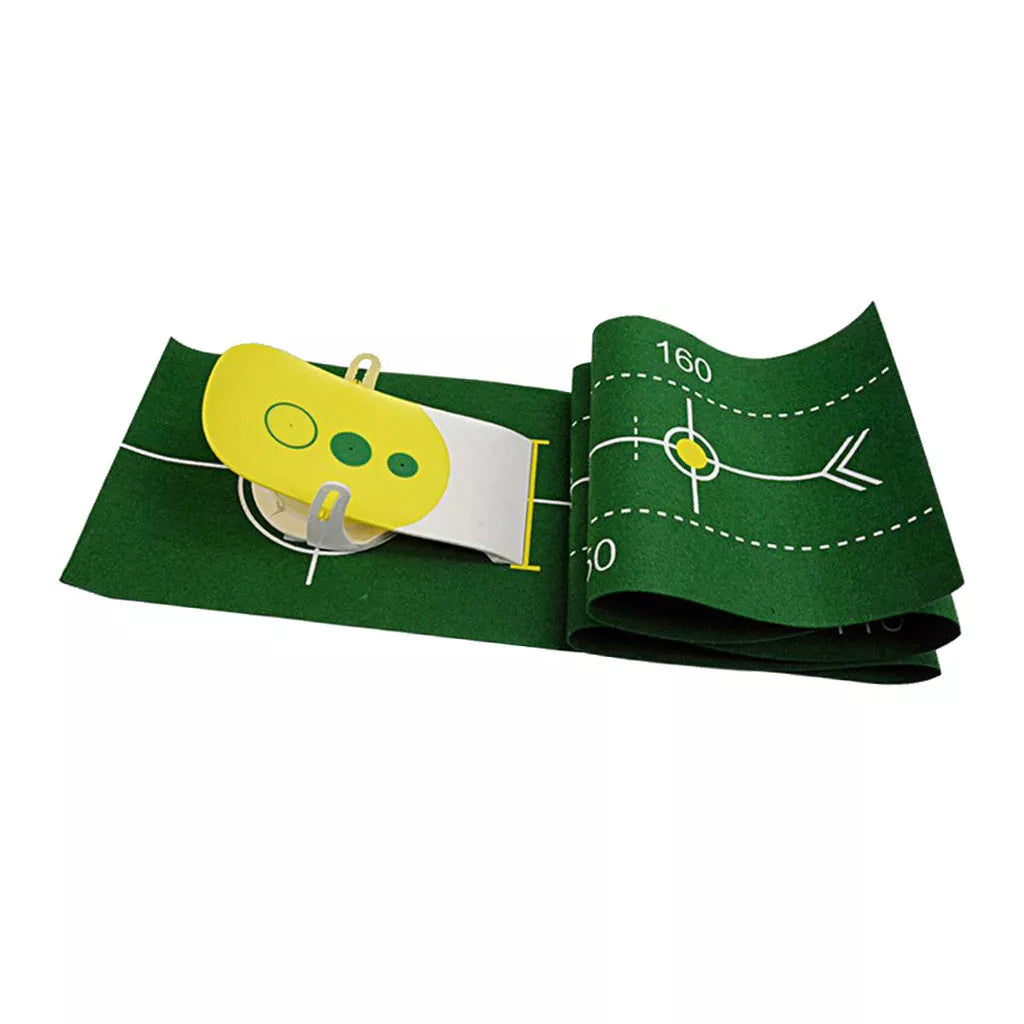 Precision Putter Exerciser for indoor golf practice, available in green and yellow