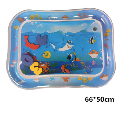 Children's 66x50cm inflatable PVC water cushion with cartoon patterns, deflated for portability, safe for outdoor cooling play
