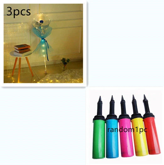 Enchanting LED-illuminated balloon bouquet with vibrant rose colors for any occasion