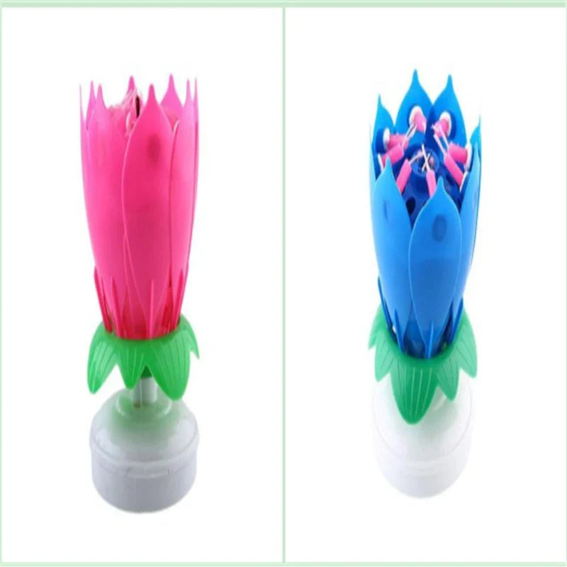 Musical Lotus Candles in various colors with a unique lotus design and music feature