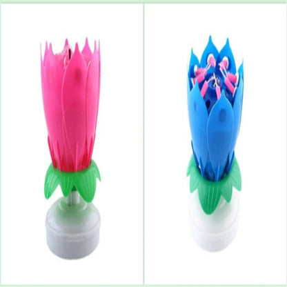 Musical Lotus Candles in various colors with a unique lotus design and music feature