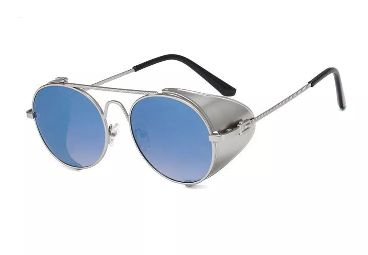 Steampunk sunglasses with metal frame and UV400 protection in various colors