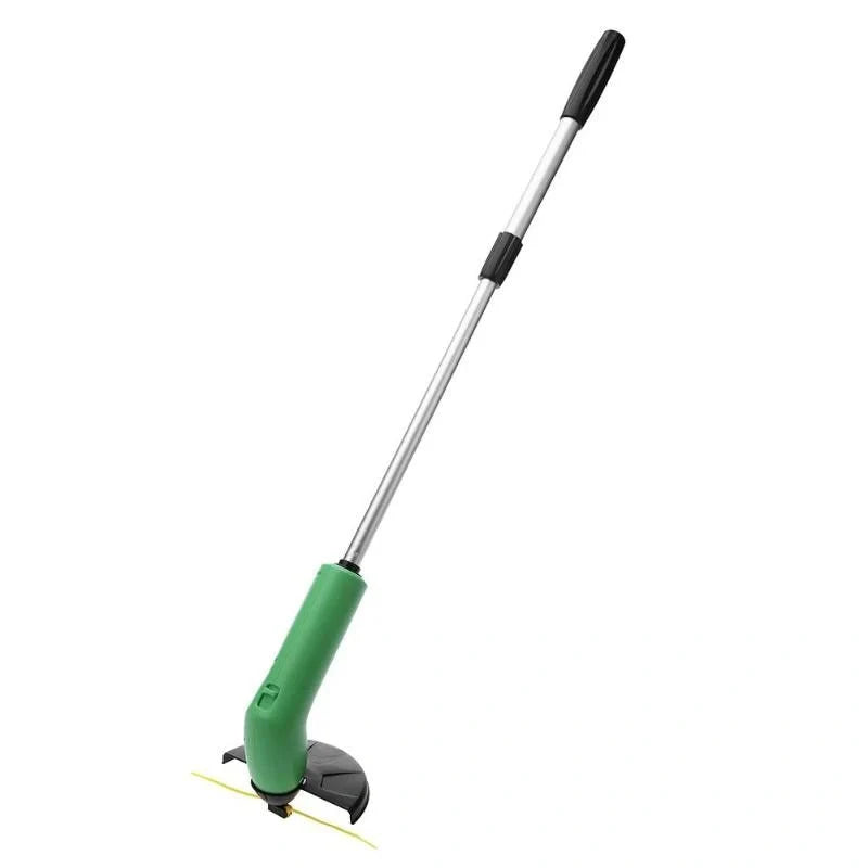 Cordless Lawn Trimmer with extension pole and protective debris shield