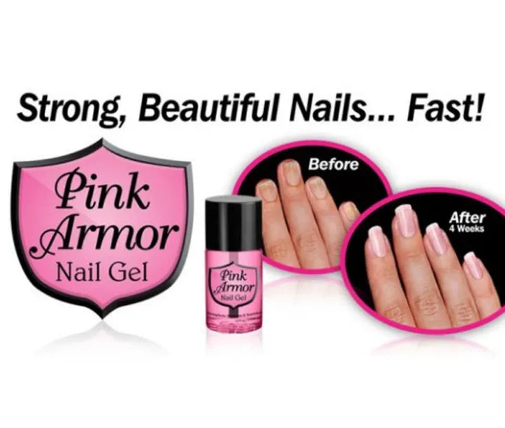 PinkArmor Nail Gel 0.50 fl oz keratin-rich gel polish for weak damaged nails, base and top coat