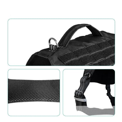 Waterproof nylon dog chest strap harness in black or army green, sizes L M XL, solid colour walking harness