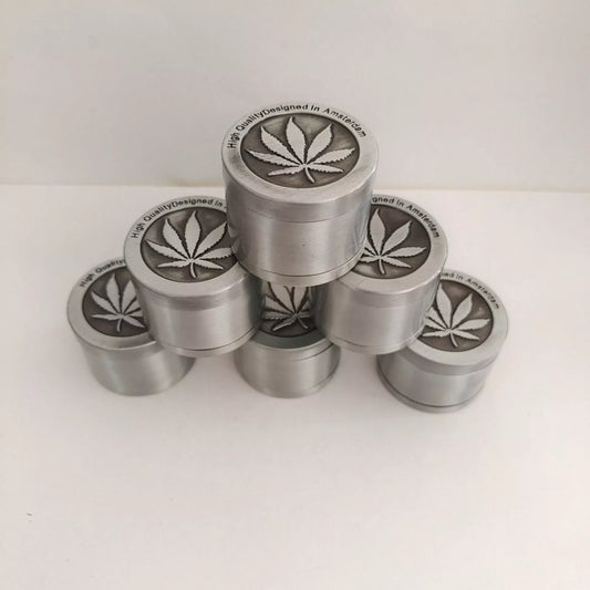 Zinc Alloy Maple Leaf 40mm Smoke Grinder in Natural Bronze