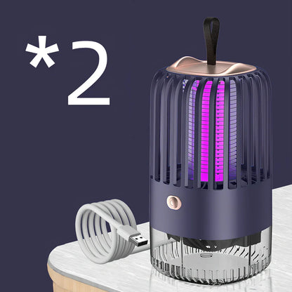 White mosquito killer lamp with protective electric grid and USB power cable