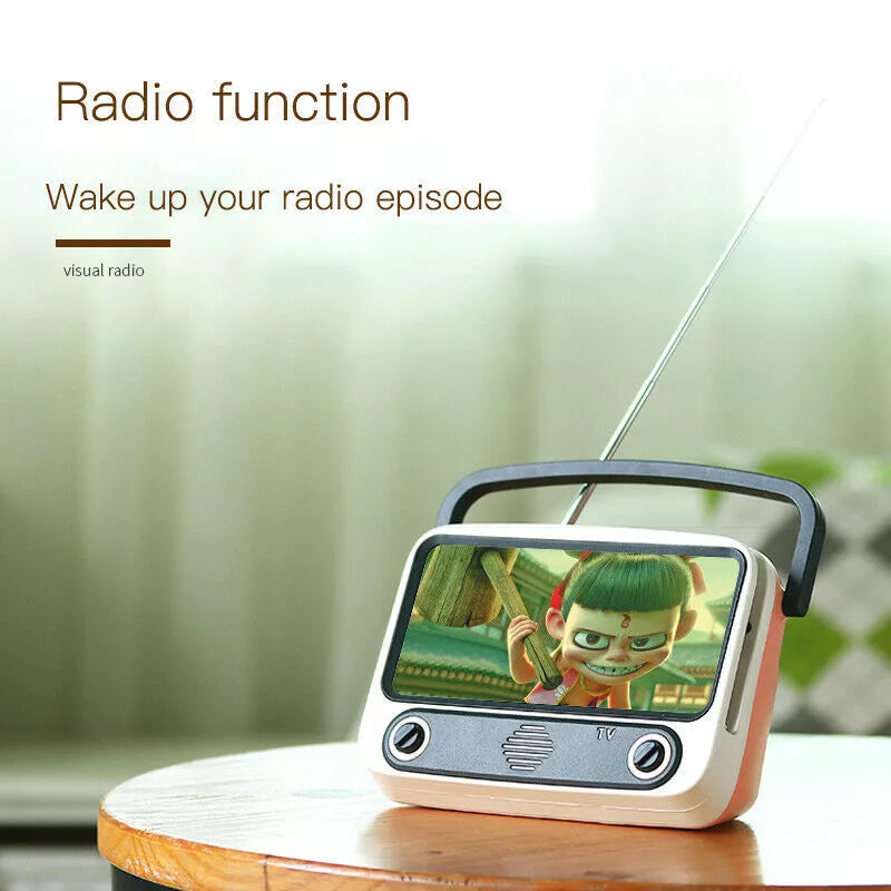 Retro TV Card Bluetooth Speaker with Phone Holder in multiple colors
