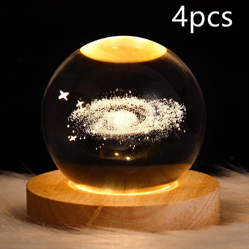 A mesmerizing galaxy-inspired crystal ball lamp with a warm, soothing LED glow.