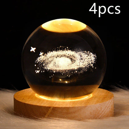 A mesmerizing galaxy-inspired crystal ball lamp with a warm, soothing LED glow.