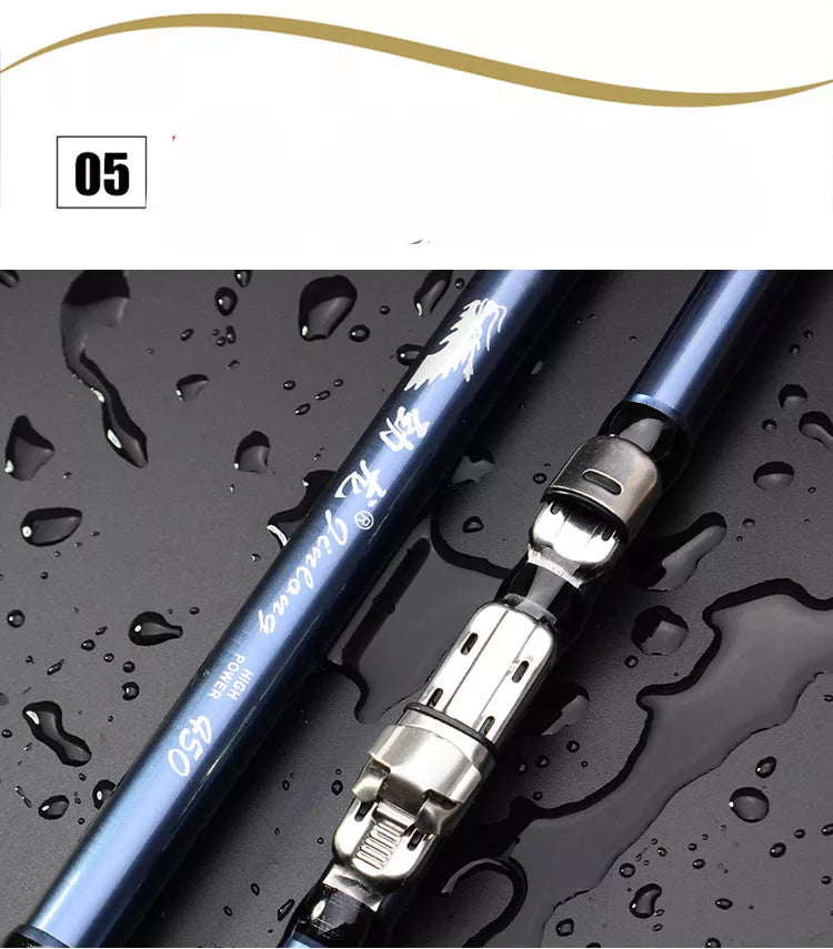 Full Carbon Rock Fishing Rod for sea and hand fishing in blue