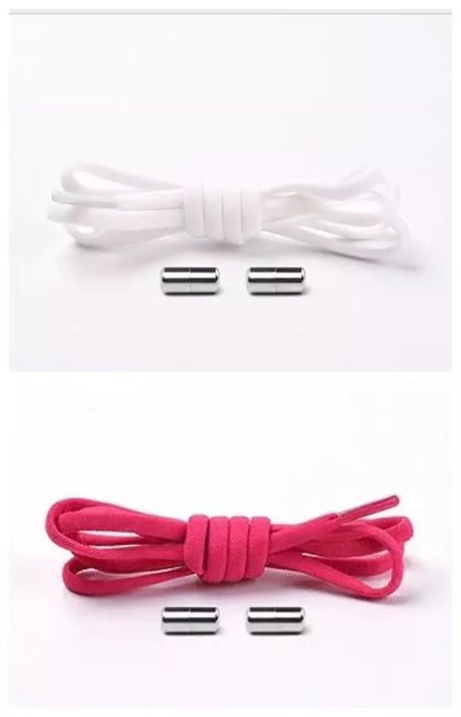 Lazy Laces shoe laces with metal buckles in various colors for a secure fit