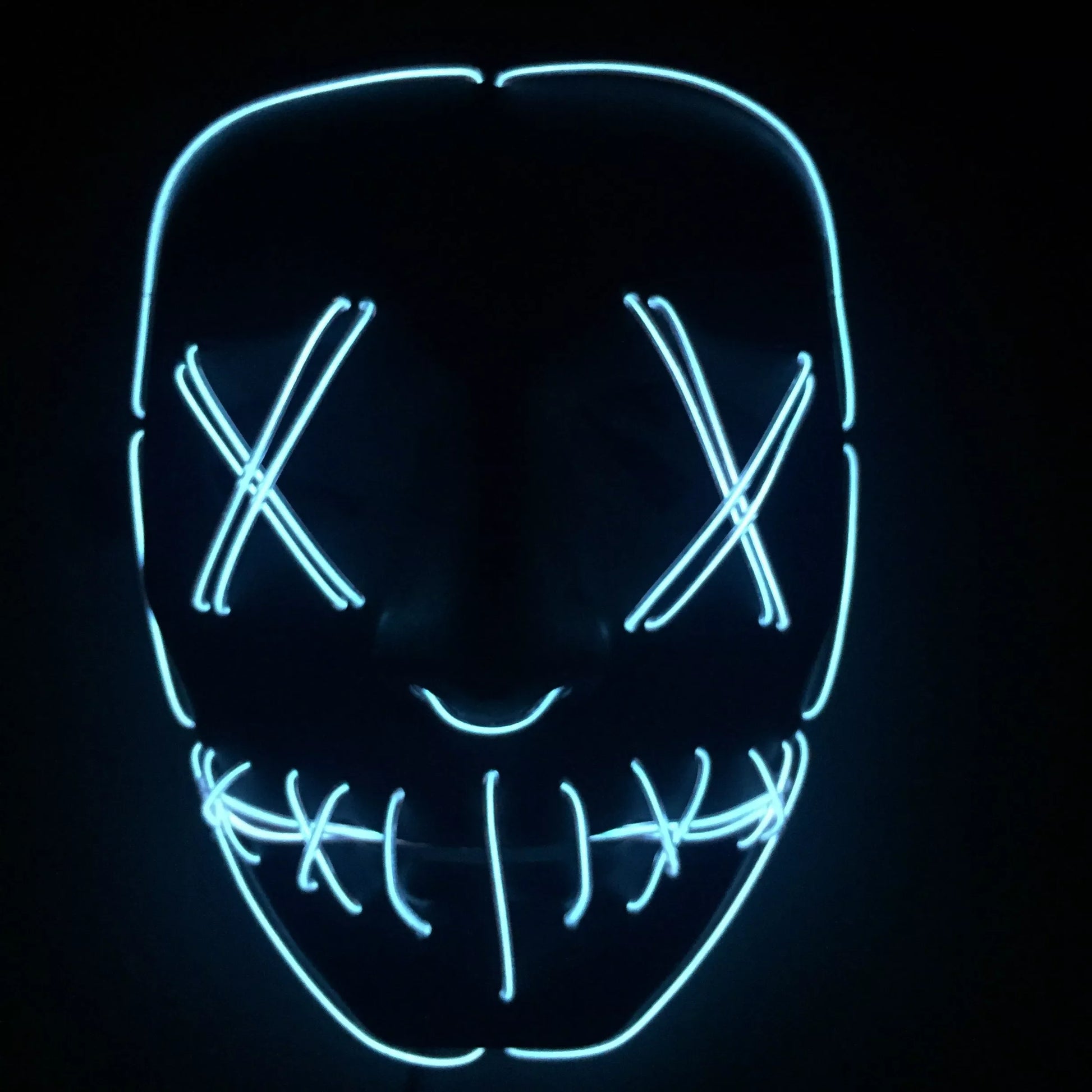 Halloween LED Glowing Full Face Mask in various colors with customizable lighting modes