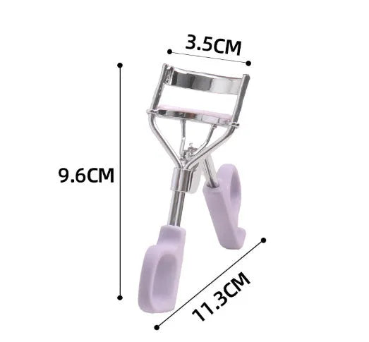 Pink eyelash curler with A4 chrome scissors handle design and carbon steel construction