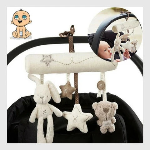 Soft, cuddly baby rattles with bunny and bear designs for cribs and strollers
