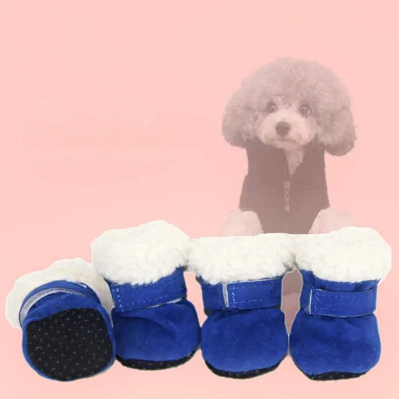 Waterproof winter dog boots with anti-slip soles for small breeds