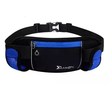 Outdoor sports running belt with multi-function pockets for phone and bottle, available in multiple colors