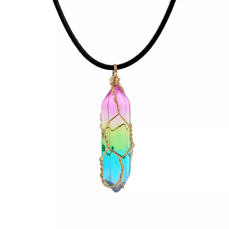 Women's Transparent Geometric Diamond Crystal Necklace showcasing modern design and crystal clarity