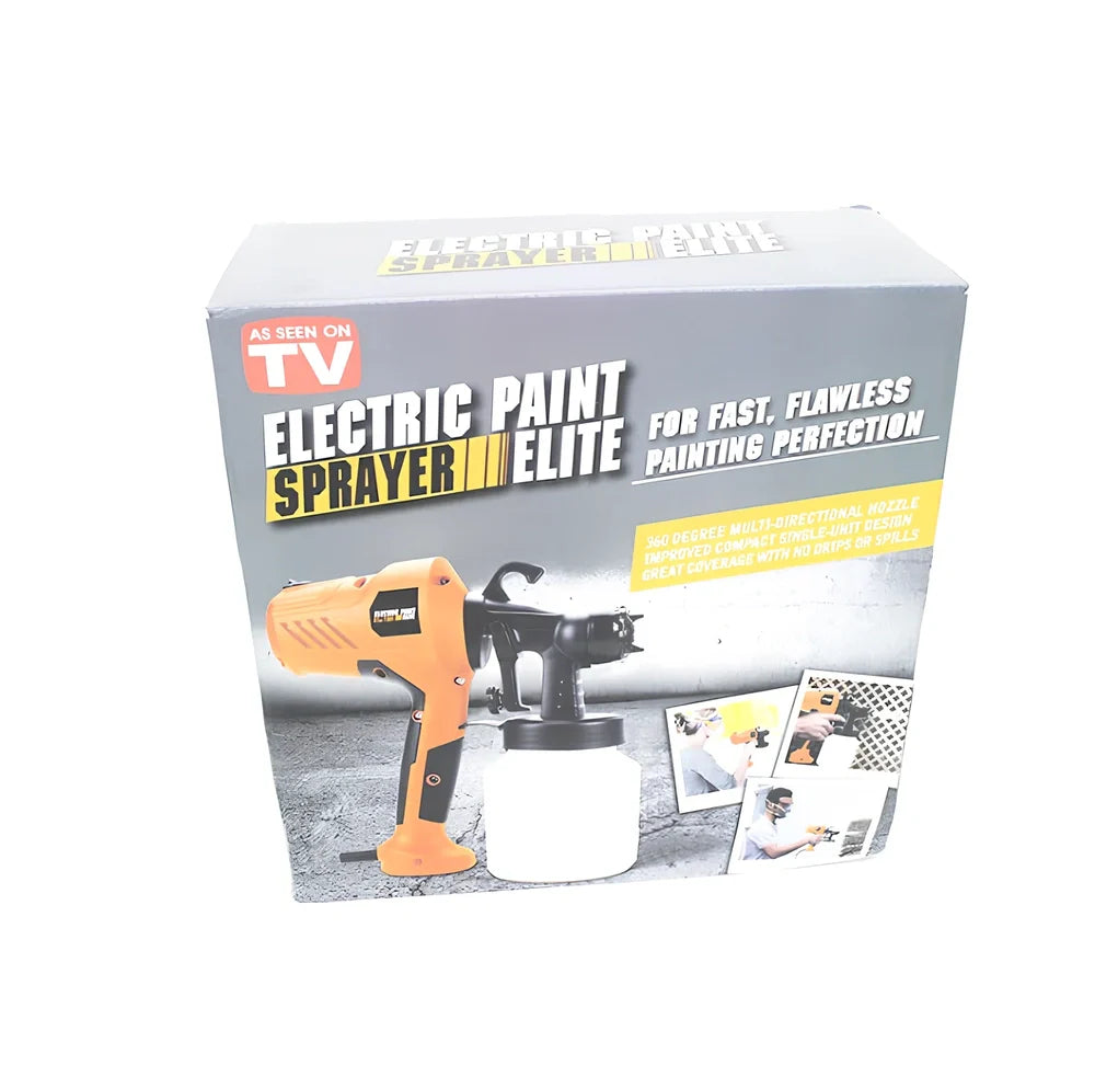 High pressure electric spray gun with plastic housing measuring 28x28x12.5cm for compressor-free cleaning