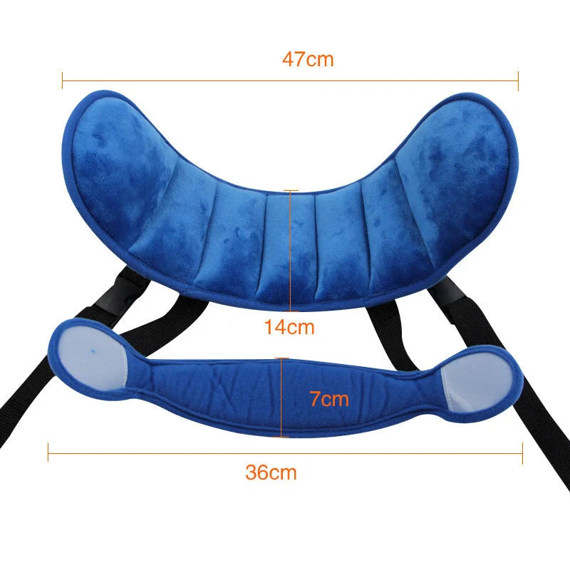 Adjustable car seat head support for babies and kids in various colors
