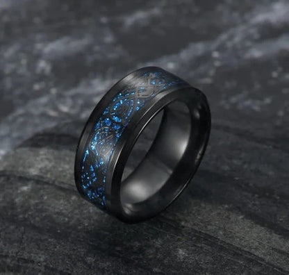 Vintage Titanium Steel Basilisk Scale Wedding Ring with unique design for weddings or fashion statements