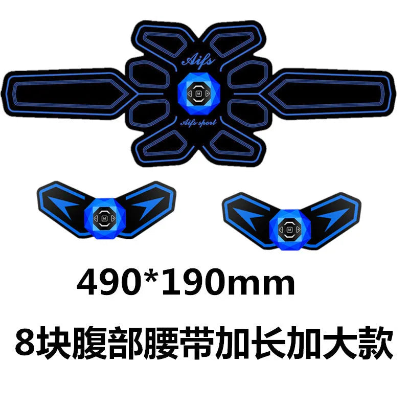 Eight-piece abdominal waist reduction massage patch set in a choice of colours including black and blue.