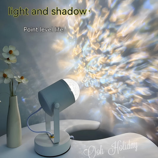 Dynamic water ripple ambience table lamp with ceiling and desktop mounting options