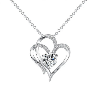 Women's heart-shaped 925 silver necklace with choice of gold plating colours.