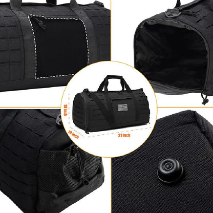 Men's waterproof sports travel handbag with air pillow belt system in khaki colour