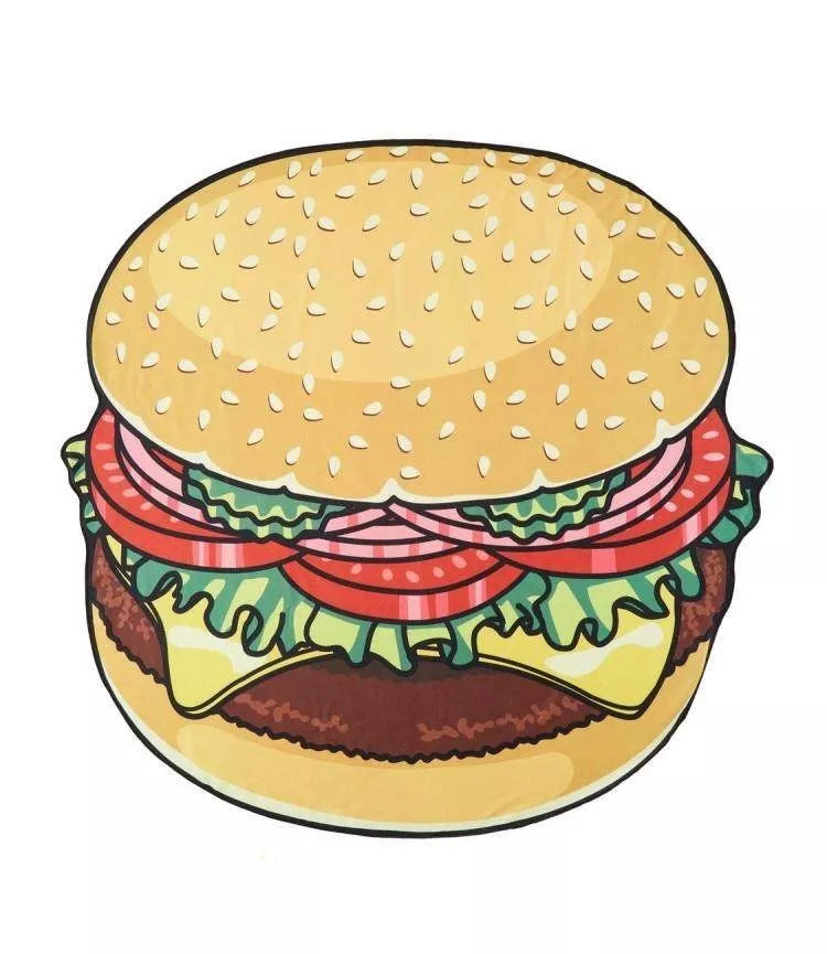 Cotton pareo scarf with fun food prints in various colors for sun protection