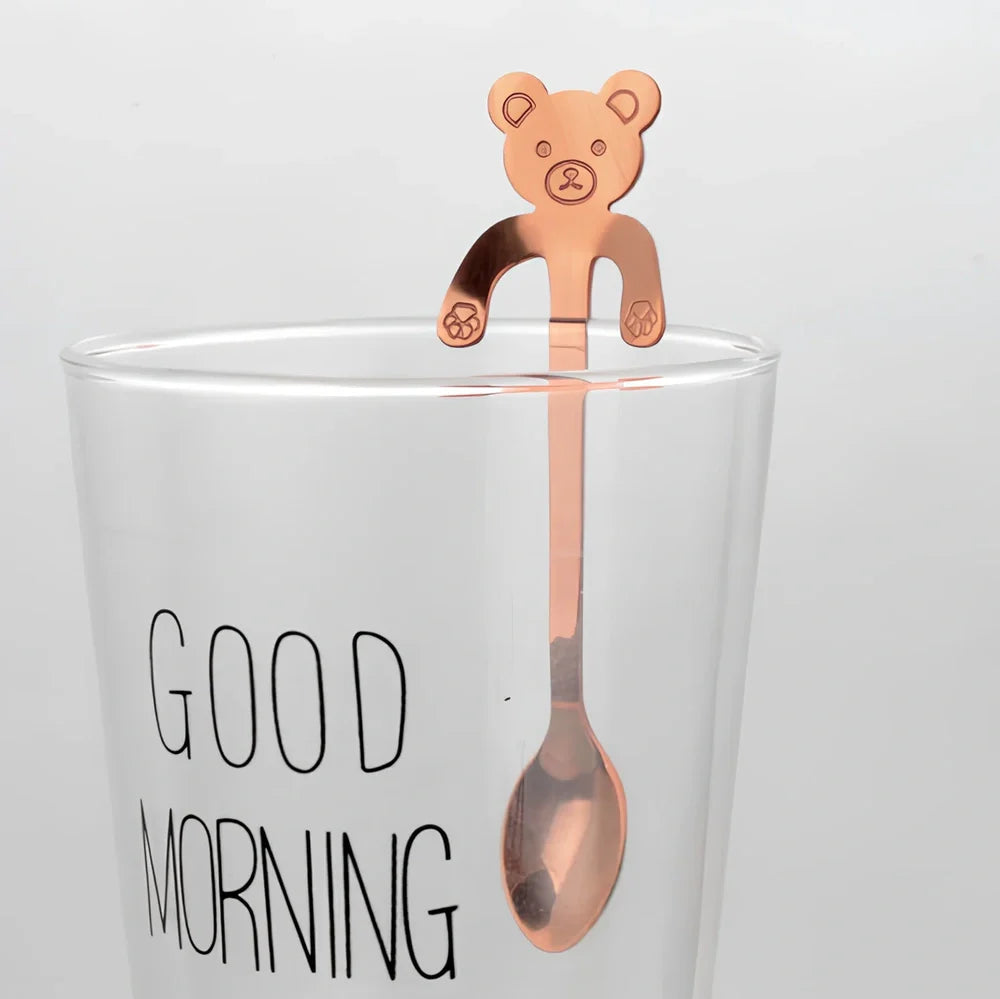 304 stainless steel coffee spoon with cartoon animal handle measuring 11.8cm length