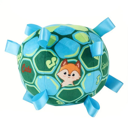 15cm interactive ball dog toy for aggressive chewers with plush handle and bell