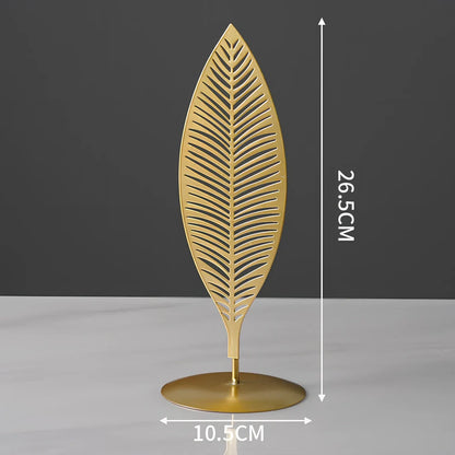 Nordic geometric wrought iron ornament with copper finish measuring 15x20cm