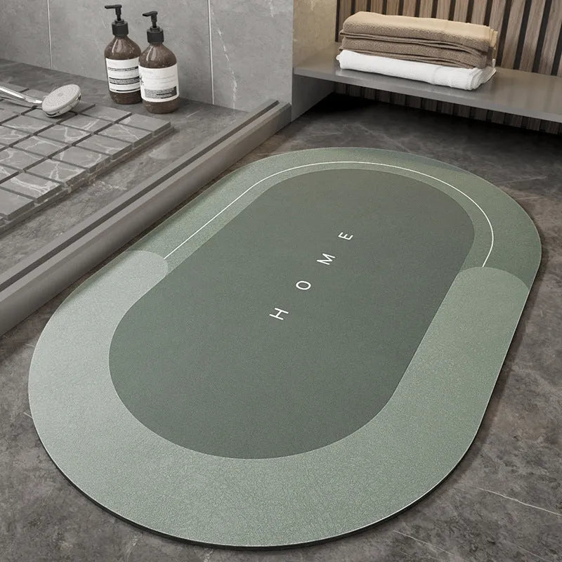 Blended machine-woven floor mat in an oval shape, showing the Lake Baikal Blue colour option.