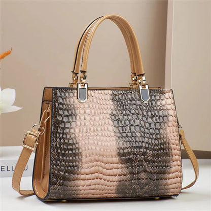 Women's large capacity one shoulder mum bag in horizontal square shape with zipper compartments
