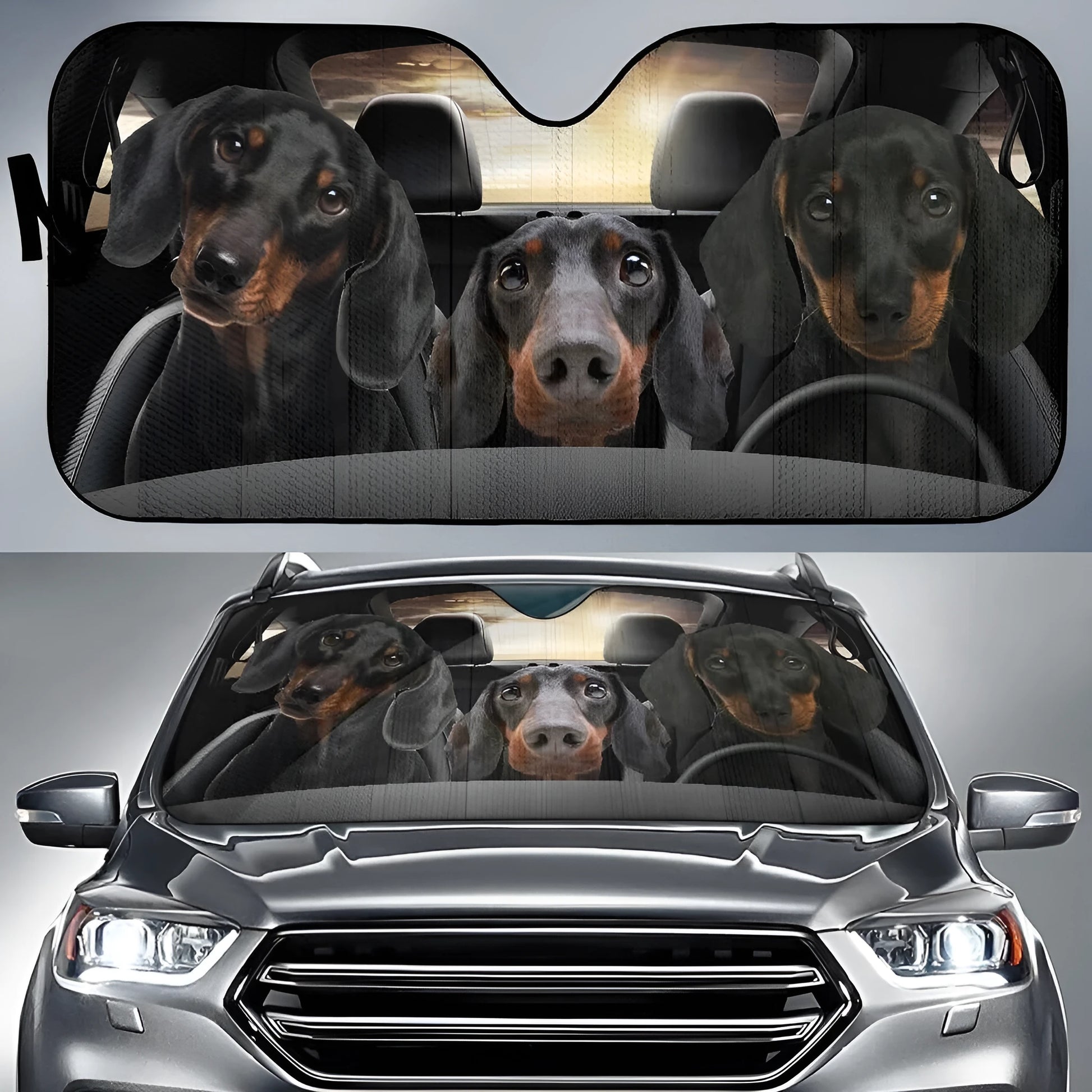 Car front gear sunshade cover with aluminium film construction measuring 130 by 70 centimetres