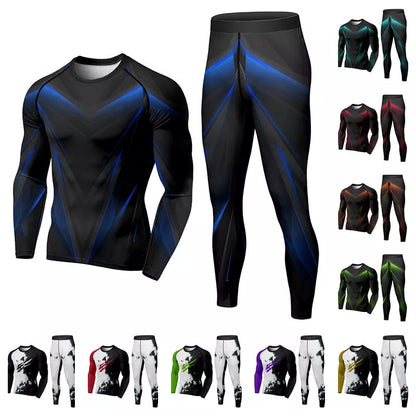 Men's winter compression tracksuit in dazzling colors for running and fitness