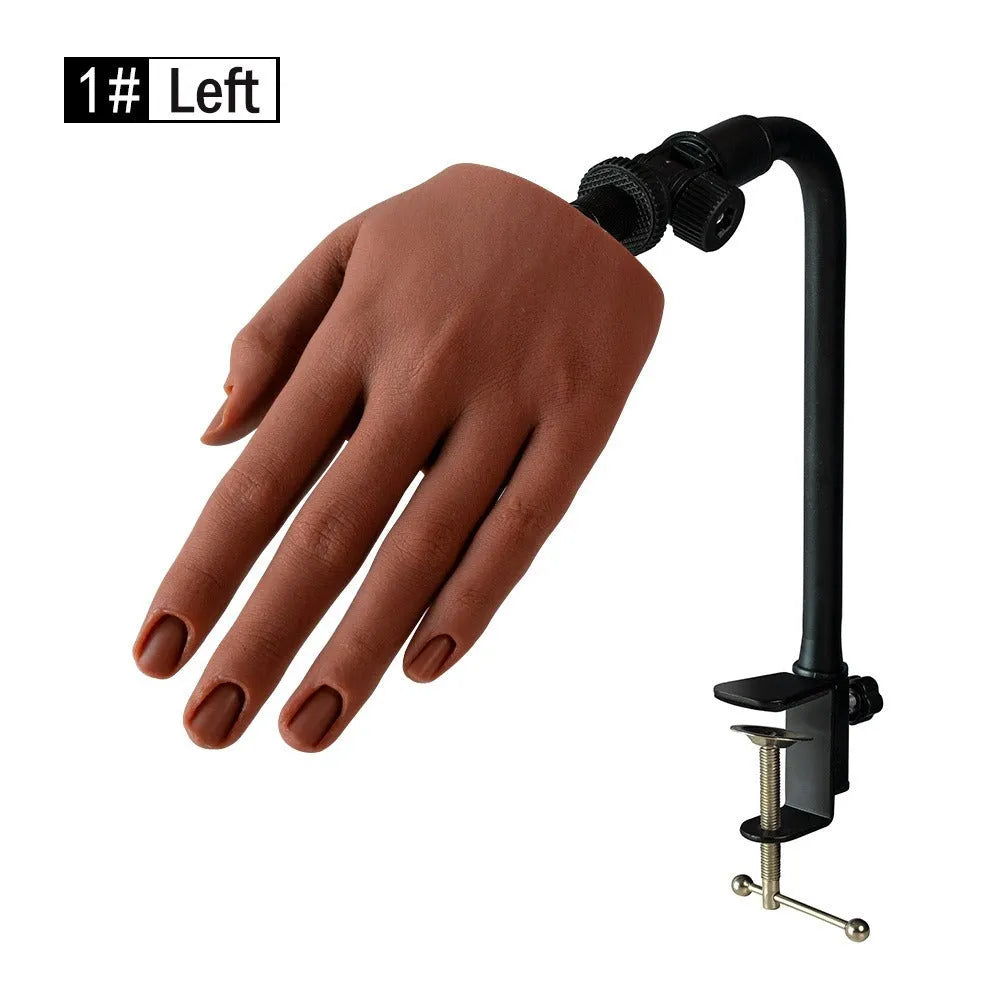 Silicone nail art practice fake hand model for manicure training in various colours