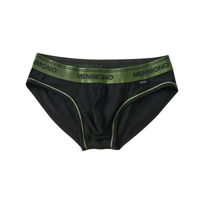 Men's low waist cotton briefs in a two-tone colour option on a plain background