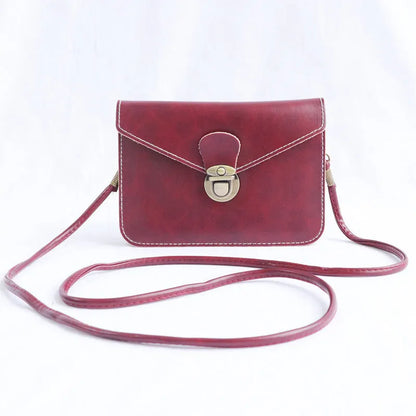 Retro soft brown crossbody messenger bag with a flap and lock closure