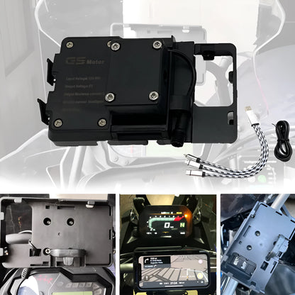 Black ABS plastic motorcycle phone navigation bracket for BMW R1200GS and R1250GS