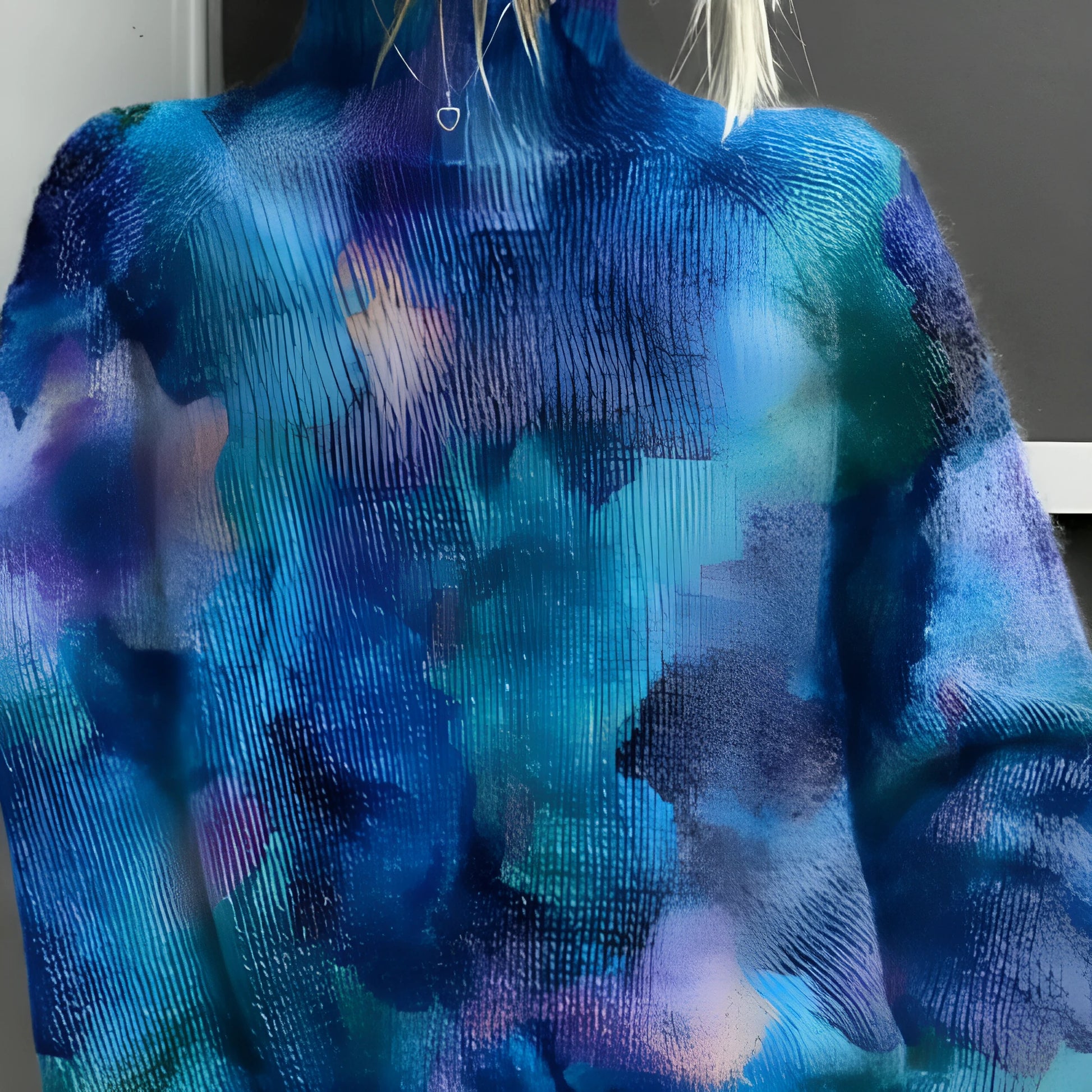 Women's casual Christmas abstract print polyester top with 3D effect pattern