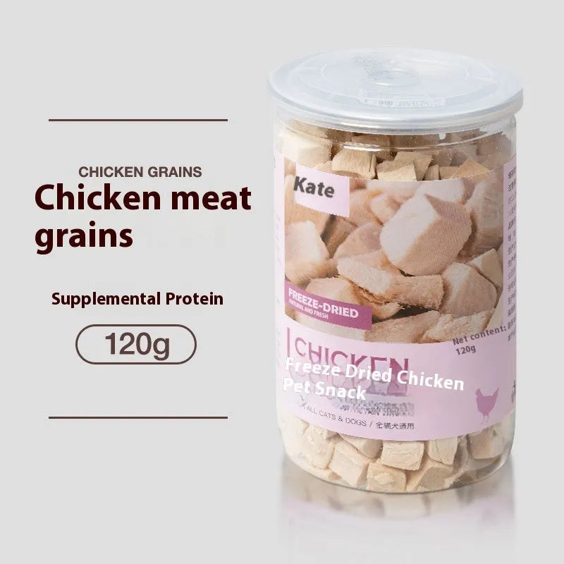 Cat snack chicken freeze-dried treats 500g bag or barrel high grade grain without shreds for adult feline nutritional supplement and reward training