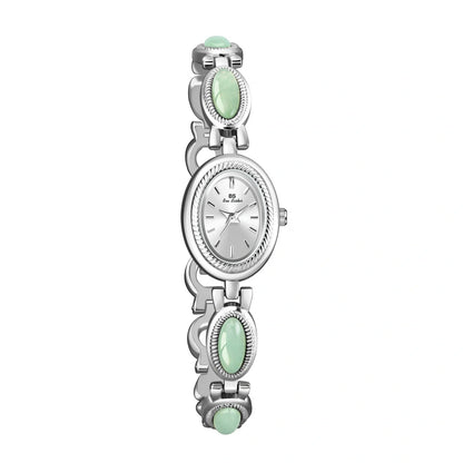 Luxury women's bracelet watch with Hetian Jade and waterproof feature