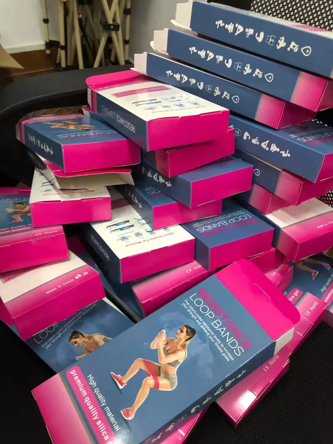 Gradient Elastic Ring Fitness Resistance Band Set with five resistance levels