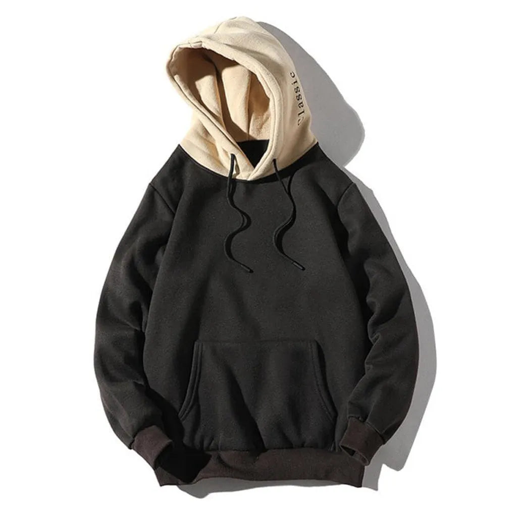 Thick hooded sweatshirt for men and women in cotton blend, long sleeve, six colours, sizes S to XXL